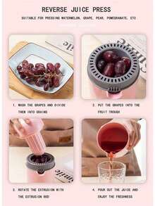 Small And Portable Premium Mini Lemon Juicer Simple Manual Juicer 2 In 1 Multifunctional Easy Fruit Juice Cup Rotating Squeezer Non-Slip Roller Suitable For Different Fruits - Easy To Use Plastic Juice Cup With Lid Great For DIY Fresh Juice Orange Lemon Juicer Gift - Multicolor - View 3