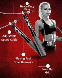 WOD Nation Aluminum Handle High Speed Adjustable Jump Rope For Women And Men - Perfect Skipping Rope For Boxing, Fitness, Workout - 藍色 - 查看 5