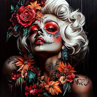 5D DIY钻石画艺术套装：优雅女性图案，15.75x15.75英寸，马赛克工艺，手工礼品，是派对和家居装饰的理想之选