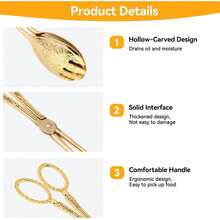 HERCHR Pinzas de Cocina Aleación Zinc, Pinzas Para Servir Buffet, Cocina Antideslizantes, Clamp Holder Comida Vintage Para La Restauración De Del Buffet - 1 - Ver 5