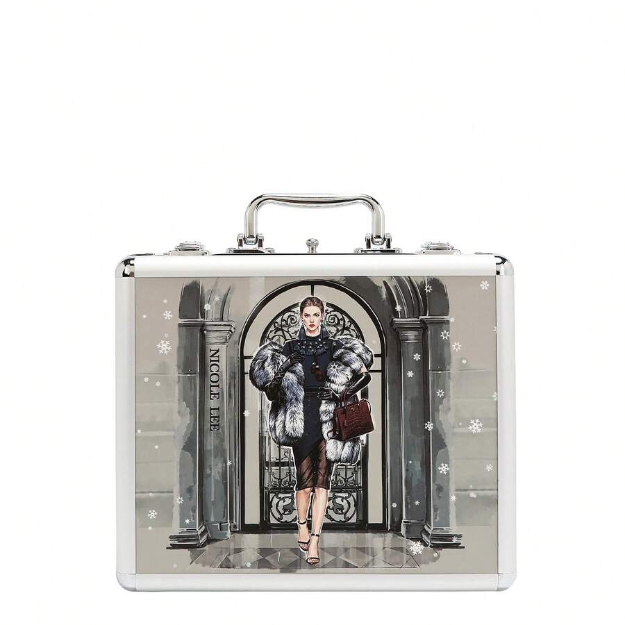 Estuche maletín para maquillaje NicoleLee print Moda - Gris - Ver 1