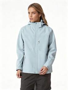 女士户外三合一防风保暖内衬夹克，滑雪服