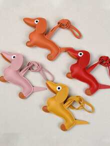 1个可爱腊肠犬吊坠饰品，仿皮腊肠犬包包挂饰/钥匙扣，韩版INS风汽车饰品，学院风卡通哥特风Y2K包包饰品挂绳带证件夹，汽车饰品包包挂饰 - 臘腸狗裝飾掛繩 - 查看 1