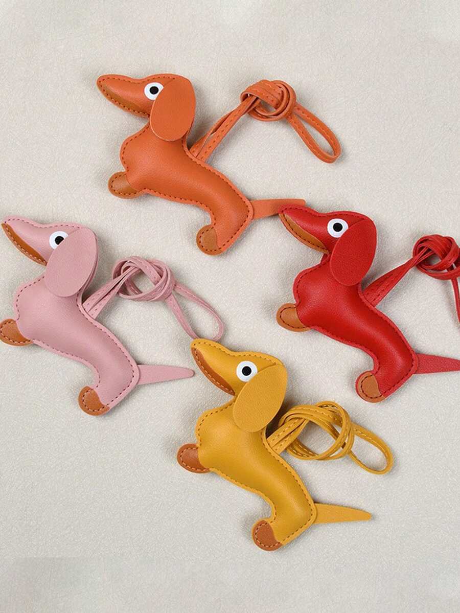 1个可爱腊肠犬吊坠饰品，仿皮腊肠犬包包挂饰/钥匙扣，韩版INS风汽车饰品，学院风卡通哥特风Y2K包包饰品挂绳带证件夹，汽车饰品包包挂饰 - 臘腸狗裝飾掛繩 - 查看 1