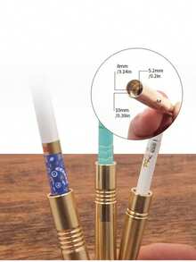 1个便携式三合一黄铜香烟过滤嘴：减少焦油，提升您的吸烟体验！男女皆宜，可重复使用且可清洗的香烟嘴