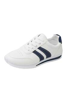 女士休闲户外运动鞋，几何图案运动针织系带运动鞋，适合居家及所有季节穿着