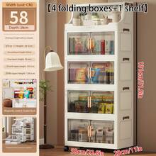 1个可折叠塑料双门储物柜，便携式衣柜，家居收纳整理柜，适用于客厅、厨房、浴室、卧室、玩具收纳、零食柜，圣诞节和万圣节礼物 - 透明 - 查看 15