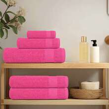vidaXL Handtücher 4 Stück Rosa 50x100 Cm 360 G/M² 100% Baumwolle - Rosso - Visualizzare 3