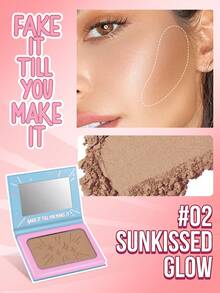 MISSLYN-FAKE IT TILL YOU MAKE IT 古铜修容粉，My Sparkly Secret 古铜修容粉，古铜粉，哑光古铜粉，高显色度，质地细腻柔滑，带镜子，面部轮廓修容古铜粉，持久妆效，轻盈透气，易于涂抹，纯素配方，无动物实验 - #2 - 查看 4