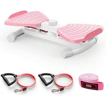 Waist  Ab Machine, 300 Lbs Capacity Exercise Twist Board With Resistance Bands, Core Trainer Belly Fat Burner, Noiseless Waist Sculptor With Foot Massage