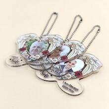 2D Acrylic Personalized Car Hanging Ornament, Custom Photo Decoration - "I'll Be With You Forever", Customized Rear View Mirror Accessory, Personalized Commemorative Car Charm Gift For Loved Ones - Multicolor - View 6