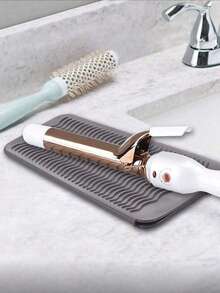 1个悬挂式硅胶耐热垫，直发器收纳袋组合化妆品收纳袋迷你包直发器旅行包，适用于扁夹、卷发棒、电卷发棒、沙龙工具箱旅行小型化妆包配件化妆刷收纳袋化妆容器化妆包旅行必备 - 彩色 - 查看 4