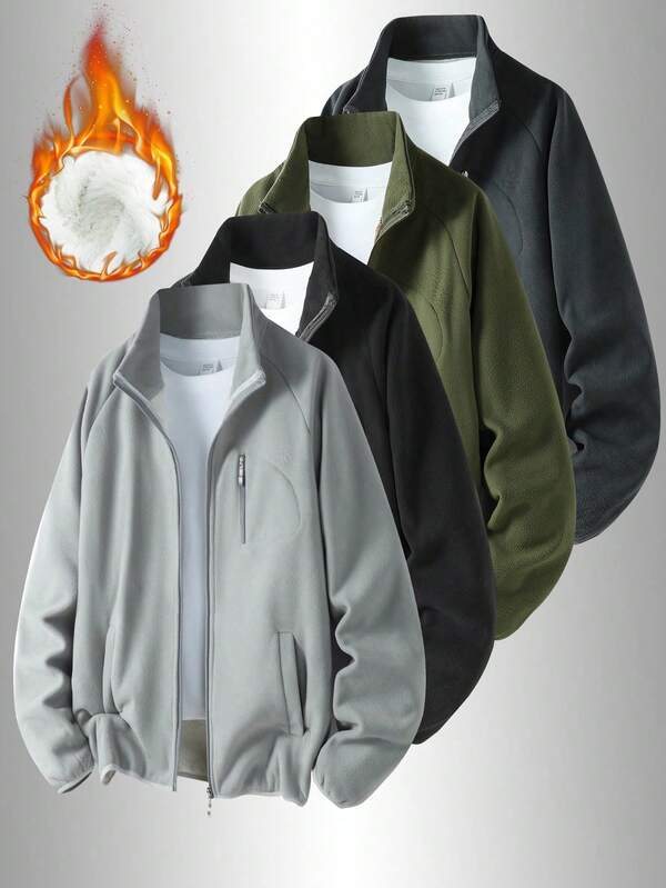 Veste de sport d'hiver pour hommes avec une poche zippée distinctive sur la poitrine, convenant pour le port pendant la course, l'escalade et d'autres activités sportives.