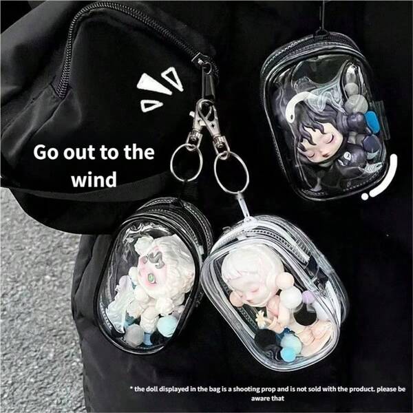 1 pièce Boîte de rangement de câbles transparente de style Ins, design portable pour enrouler les câbles, pochette de rangement pour chargeur/écouteurs/téléphone, organisateur de voyage essentiel pour les appareils numériques