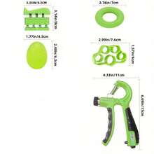 1 Set 5pcs Green Hand Grip Strengthener Kit, Hand Grip Trainer Wrist Forearm Exerciser Fitness Equipment - Green - View 3