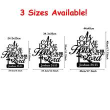 三种尺寸可选！“至于我和我家，我们必事奉耶和华”——励志金属墙饰，带诗句装饰牌，独特的客厅卧室装饰，办公室挂饰，复活节完美礼物，家居装饰，房间装饰，墙面装饰，适合现代家居装饰。 - 黑色 - 查看 2