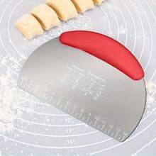 [Stainless Steel Measurement Dough Scraper] Stainless Steel Dough Scraper With Measurement Marks - Perfect For Baking, Cake Decorating & Pastry Making - Durable Kitchen Gadget, Best For Christmas, Perfect For Thanksgiving