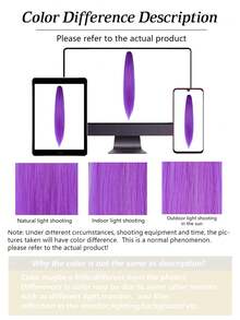 32英寸长马尾假发，长直马尾夹式爪形假发，自然逼真合成假发，女士深紫色耐热纤维夹式马尾假发 - 紫色 - 查看 7
