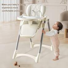 Baby Feeding Chair, Folding Chair For Toddlers, Height Adjustable And Easy To Clean, Baby Feeding Chair - White - View 7