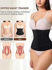 1pc Women's Sports Waist Trainer Belt, Waist Cincher, Waist Trimmer, Abdominal And Waist Shaping Corset, Waist Trimmer, Abdominal And Waist Sauna Belt, Exercise Waist Belt, Abdominal Training Tool, Sportswear, Shaping Device, Exercise Waist Belt Abdominal Training, Corset Waist Belt, Women's Front Hook Net Abdominal Control Belt, Yoga Running Waist Belt, Gift For Friends - Black - View 5