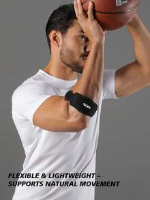 VBOSI 1 件装可调节网球肘带 – 男女通用，适用于高尔夫及其他运动的压缩支撑带 - 黑色 - 查看 4