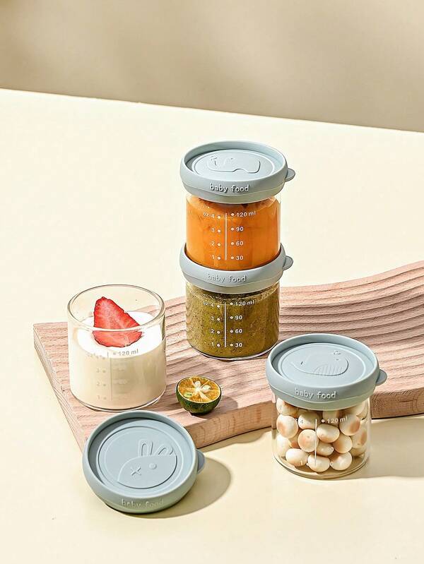 Tazón de alimentación para bebé para llevar, 4 cajas de almacenamiento y 1 bandeja