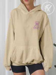 Blusa Moletom Urso Be Yourself Seja Você Mesmo Humor Bear CANGURU 3160 - Caqui - Visão 6