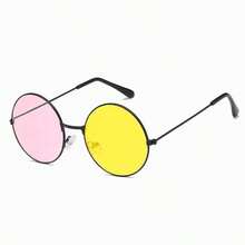 12/8/1pc Retro Round Glasses Set, Metal & Plastic Frame Party Glasses, No Power Fancy Dress Eyewear For Events & Celebrations - Multicolor - View 9