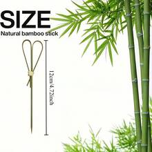 100/60/30 Pcs Natural Bamboo Cocktail Picks - 4.8 Inch Food Skewers With Loop End, Suitable For Food, Appetizers, BBQ, Party, Sandwiches, Fruits, Cheese And Cold Cut Boards - Disposable Sturdy Skewers - Multicolor - View 6