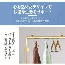 設置不要の玄関衣類ラック - 耐久性のある頑丈な合金鋼構造、モダンなミニマリストデザイン、吊り下げロッドと棚付き、寝室、リビングルーム、オフィスの小さなスペースの収納ソリューションに適しています。 - ブラック - チェックする 8