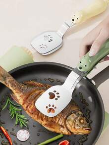 1个不锈钢鱼夹，厨房防烫烹饪钳，适用于牛排、烧烤、食物烧烤工具