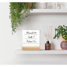 Mtrgdn Wine Signs For Home Decor,Inspirational Desk Decor,Kitchen Decor Bread Salt Wine Wooden Sign Desk Decor For Farmhouse Home Kitchen Table Shelf Decoration, Housewarming Gifts For Woman - Inspirational 12 - View 7