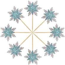 Ercadio - 24 adornos para cupcakes con diseño de copo de nieve de doble capa, plateado y azul(default) - Tipo 1 - Ver 5