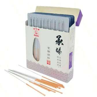 100 st/förpackning högkvalitativa akupunkturnålar med kopparhandtag engångsnålar för skönhetsmassage