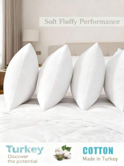 2-pack silikonfyllda dekorativa kuddinlägg – 30x50 cm (250 g) / 40x40 cm (290 g) / 45x45 cm (400 g) / 60x60 cm (710 g) – Mjukt Tela-tyg, långvarig och hygienisk fyllning – Tillverkad i Turkiet