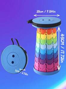 1pc Outdoor Folding Table And Chair Set, Suitable For Outdoor Activities, Queuing, Fishing, Picnics, Camping (Random Inner Pattern Color) - Multicolor - View 14