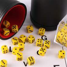 36pcs/Set Luxury 12mm D6 Dice Set - Yellow Rounded Corners, Acrylic (PMMA) For Tabletop Games And Educational Props, Suitable For Christmas, New Year Party Games And Interactive Activities, Vibrant Colors