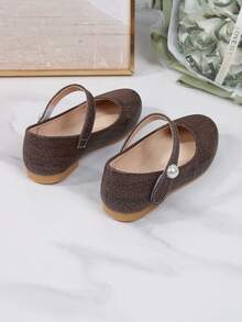 1 Pair Simple & Fashionable Flat Pearl Decor Girls Casual Outdoor Shoes