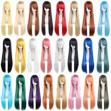 YEWELL 40-Inch Wig, Available In Gold, Red, Pink, Black, White, Gray, Ginger, Extra Long Straight With Bangs, Suitable For Women, Made Of Heat-Resistant Synthetic Fiber, Ombre Wig, Cosplay Wig, Colorful Wig For Party, Halloween, Christmas, Alipearl Wig, Affordable Wig