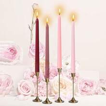 10 Inch Pink Gradient Taper Candles,Set Of 4 Tapered Candle, Tall Candlesticks,Conical Stick Candles,Less,For Home Dinner, Party, Wedding, Halloween, Christmas (Pink Series, 10inch){Inchcolor_nameinch:InchPinkseriesinch,Inchsize_nameinch:Inch10inchinch} - 粉紅色系列 - 查看 5