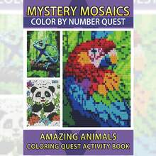 GDTME 24 Pages Mysterious Mosaic Pixel Art Coloring Book For Adults: Double-Sided Printing, Pixel Art Coloring Book To Help You Relax And Improve Focus - Includes Square, Circle And Triangle Patterns, Size: 8.26x11.69 Inches - Mosaic Grid Painting 03 - View 17