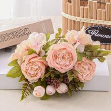 1/80 piezas Flores artificiales - Peonía de seda, Hortensia, Plantas falsas, Decoración para el hogar, comedor, sala de estar, jardín exterior, regalos para el Día de la Madre, regalos de cumpleaños, regalos de temporada de graduación, temporada de bodas, el arte de insertar flores, accesorios de fotografía, pared de flores, corona de flores, ramo de novia, decoración de boda, materiales DIY para corona de flores, materiales de decoración para fiesta de cumpleaños, accesorios de decoración del hogar, Día de San Valentín.