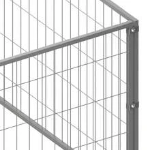 vidaXL Hundezwinger Silbern 4 M² Stahl - Silver - View 4