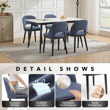 strundghti Upholstered Dining Chairs Set Of 2/4/6,Modern Fabric Kitchen Side Chairs With Thick Cushions And Wood Legs,Comfy Dining Room Chairs With Curved Backrest For Restaurant/Cafe - Beige-Hollow Back - 查看 4