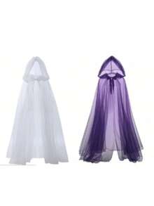 新款欧美万圣节Cosplay连帽长款网眼斗篷，酷炫个性暗黑风披肩 - 彩色 - 查看 9