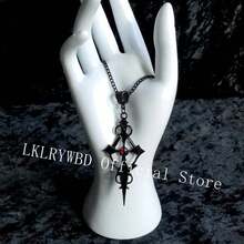 1pcs Black Pointed Cross Vampire Necklace, Gothic Jewelry,   Cross Pendant - đen-24 chiếc - Xem 3