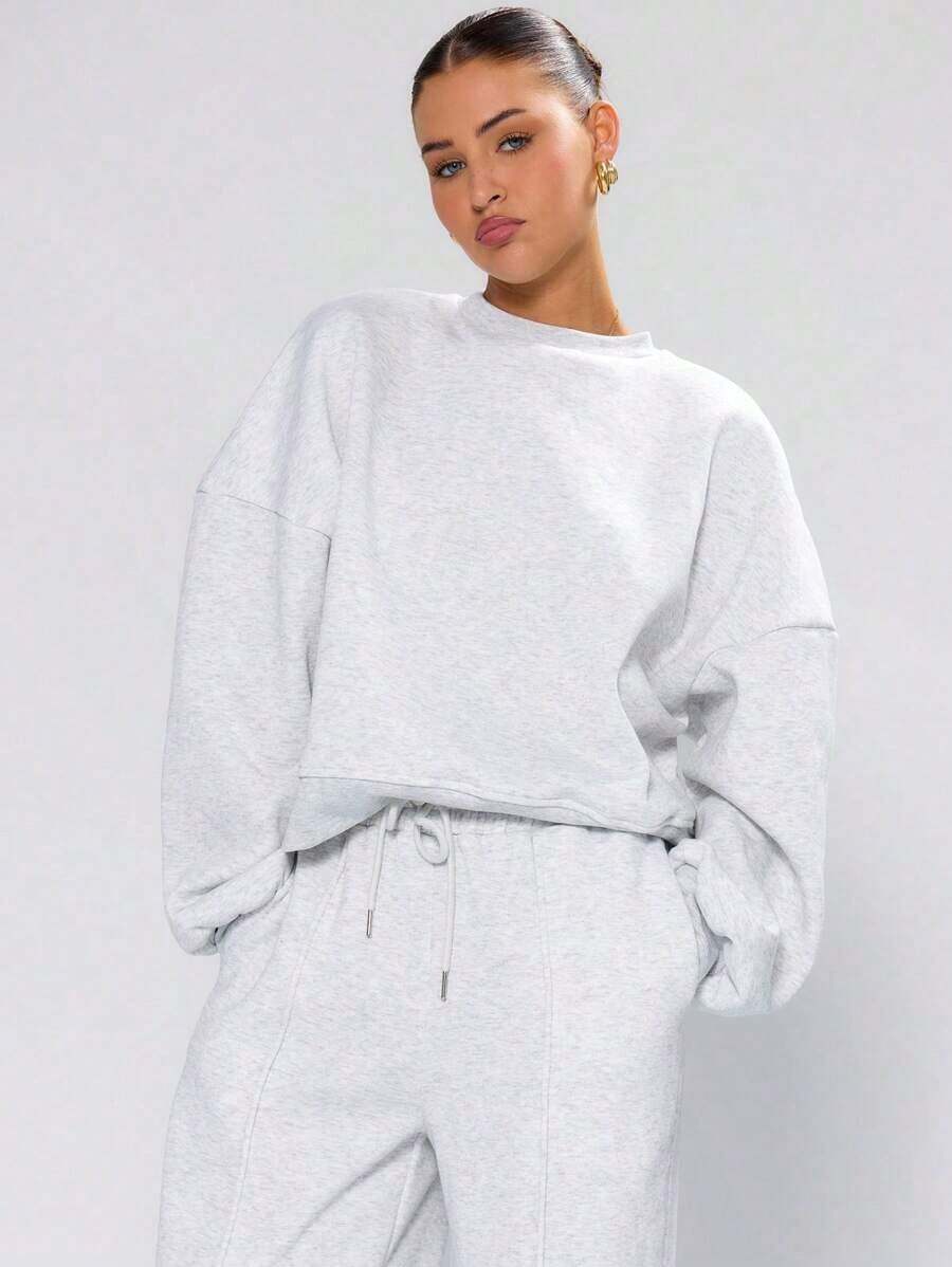 Hoodies For WomenMUSERA Oversized Cropped Sweatshirt Long Sleeve Relaxed Fit Back To School Autumn Winter Cosy Fall Christmas Cute Casual Everyday Capsule Wardrobe Y2K StreetwearLoose And Comfortableed Hardy Clothes Tops - 淺灰色 - 查看 1
