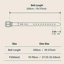 Classic Square PU Belt Classic Embossed Solid Color Jeans Pants Waistband Casual Coat Girdle Women - Cá sấu trắng - Xem 9
