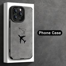 Estilo de Negocios Funda de Teléfono de Papel Avión Simple Patrón de Alta Gama para iPhone 16ProMax/15Pro/14Plus/13/12/11/7/8Plus/X/XR/XsMax Diseño de Moda Resistente a los Golpes Cubierta Protectora de TPU Cuero Sintético - Colores mixtos - Ver 2