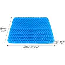 QWORK Gel Seat Cushion, Orthopaedic Gel Cushion, Cool & Breathable & Non-Slip For Car, Office,Wheelchair (Black, 40 X 35 X 3.2 Cm) - 藍色(帶布套) - 查看 2